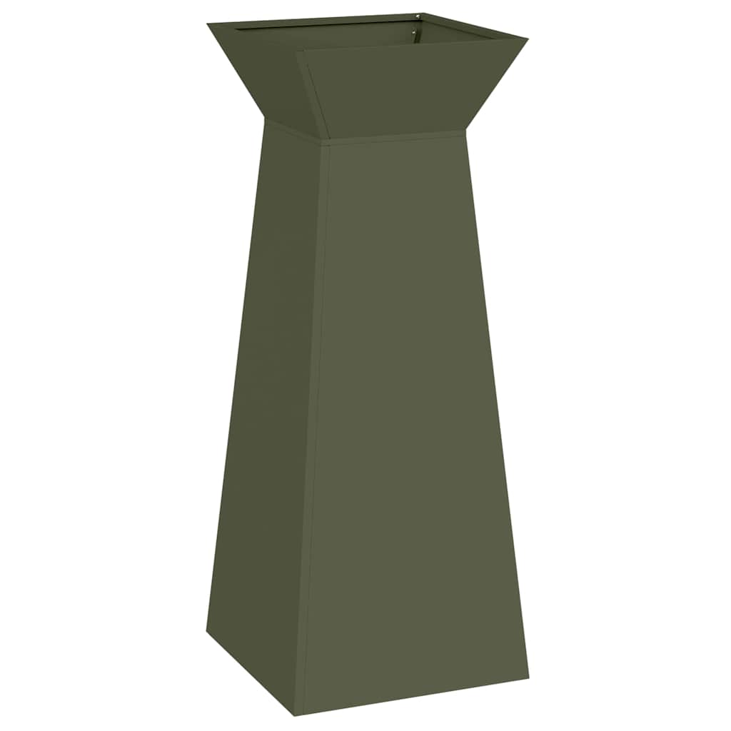 VidaXL jardinière pilier vert olive 40 x 40 x 100 cm