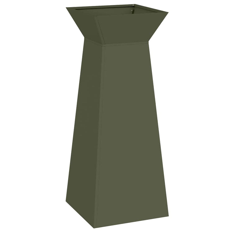 VidaXL jardinière pilier vert olive 40 x 40 x 100 cm