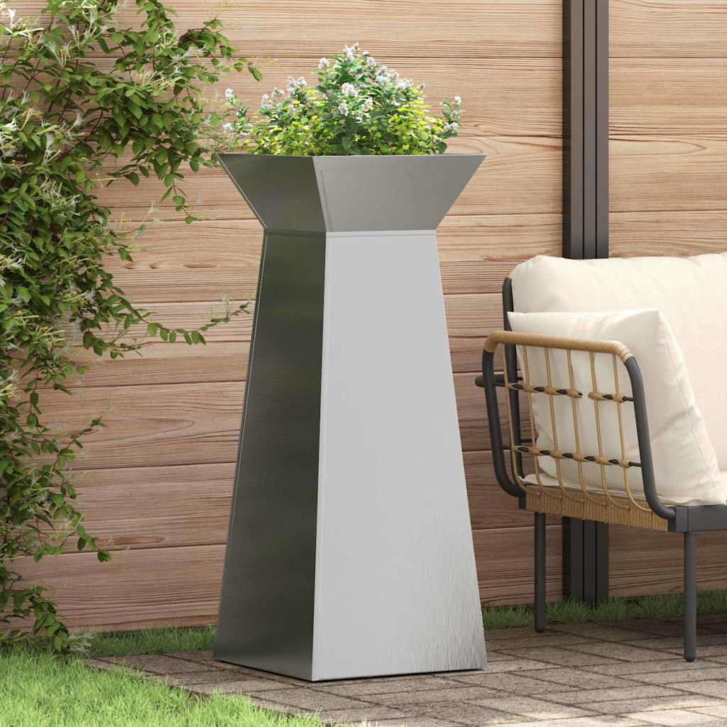 Jardinière pilier VidaXL argent 40 x 40 x 100 cm