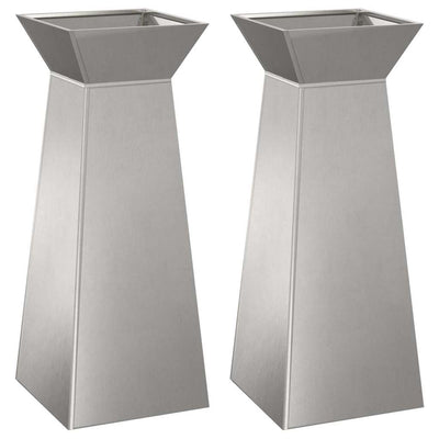 VidaXL jardinière pilier 2 pcs argent 40 x 40 x 100 cm