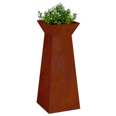 Vidaxxl jardinière pilier 2 pcs argent 40 x 40 x 100 cm acier corten