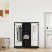 Vidaxxl armoire à roulettes chêne noir 102 x 38 x 110 cm bois fini - afbeelding 1