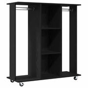 Vidaxxl armoire à roulettes chêne noir 102 x 38 x 110 cm bois fini - afbeelding 2