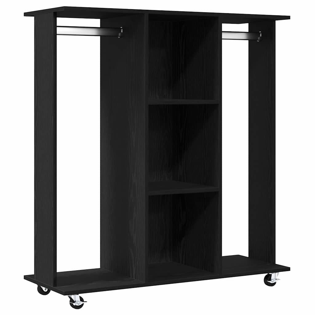 Vidaxxl armoire à roulettes chêne noir 102 x 38 x 110 cm bois fini