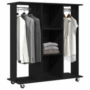 Vidaxxl armoire à roulettes chêne noir 102 x 38 x 110 cm bois fini - afbeelding 3