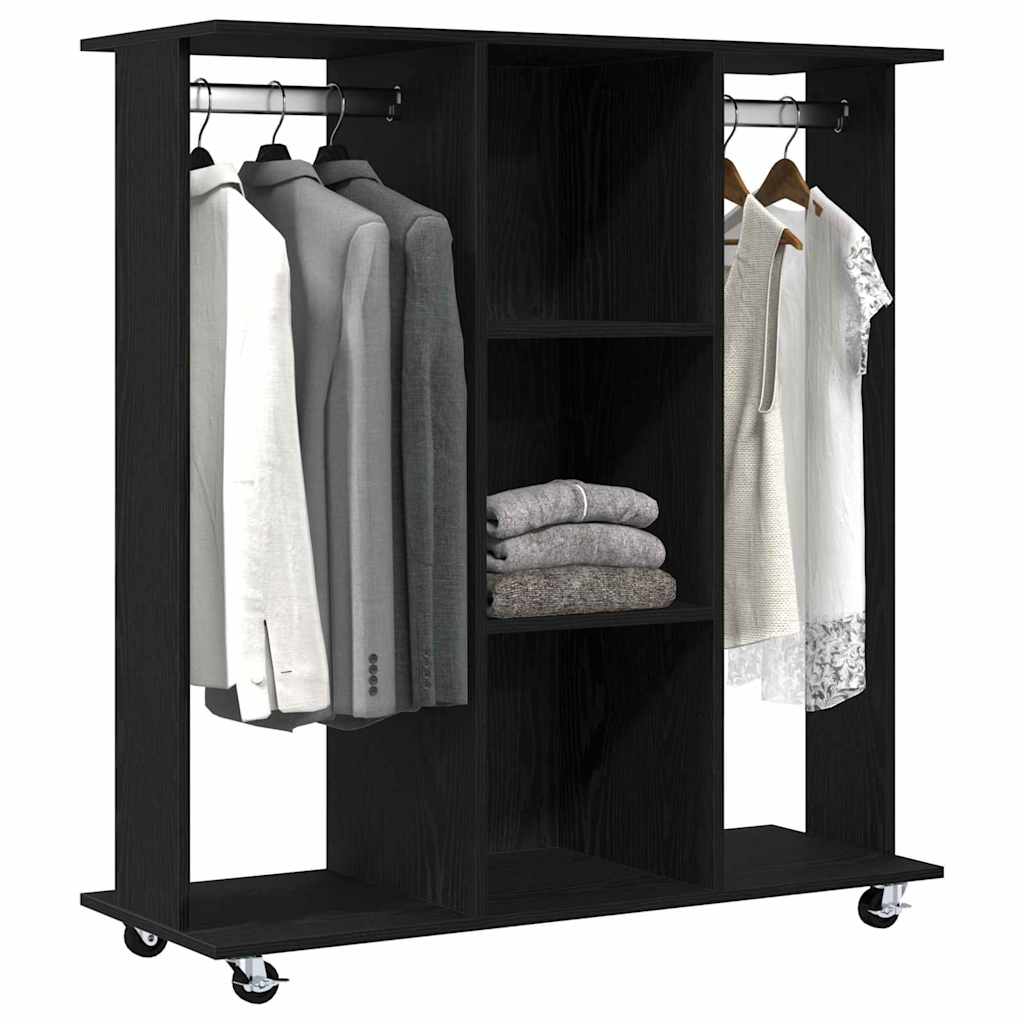 Vidaxxl armoire à roulettes chêne noir 102 x 38 x 110 cm bois fini