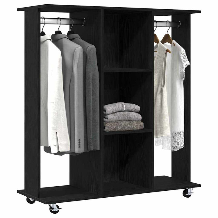 Vidaxxl armoire à roulettes chêne noir 102 x 38 x 110 cm bois fini