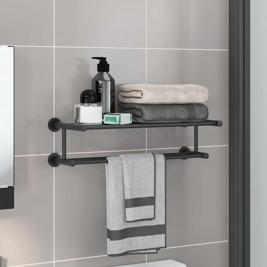 Vidaxx porte-serviettes noir 61 x 23 x 17 cm en acier inoxydable
