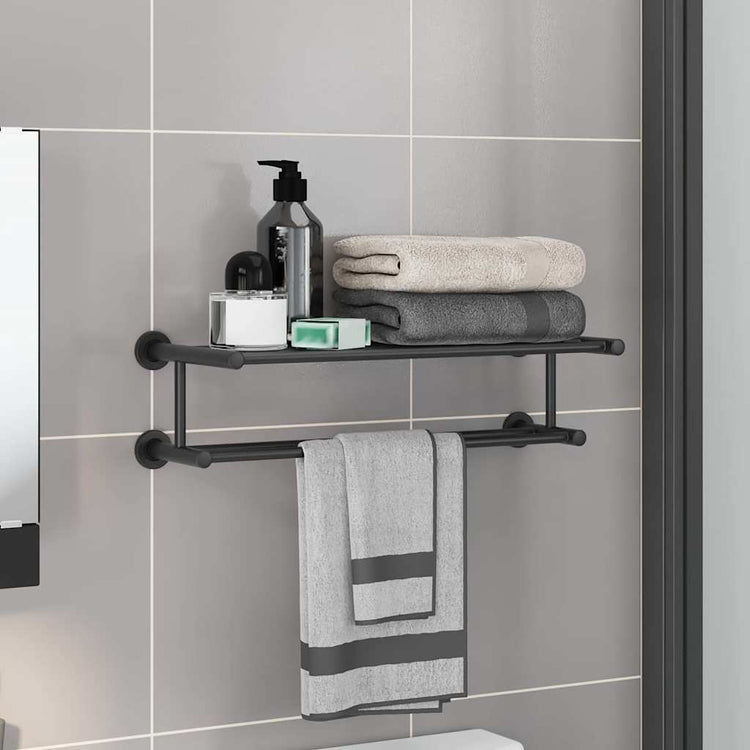 Vidaxx porte-serviettes noir 61 x 23 x 17 cm en acier inoxydable