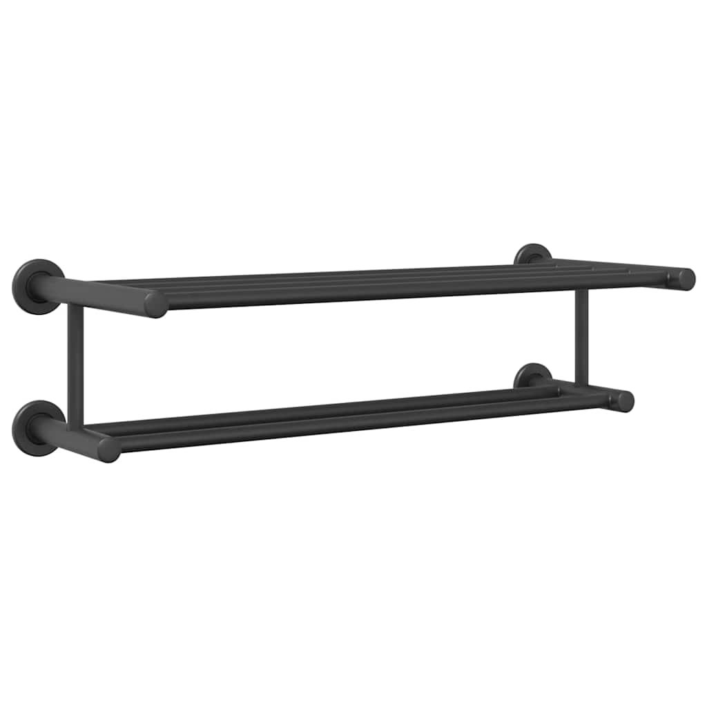 Vidaxx porte-serviettes noir 61 x 23 x 17 cm en acier inoxydable