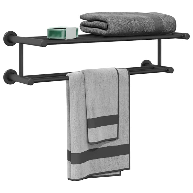 Vidaxx porte-serviettes noir 61 x 23 x 17 cm en acier inoxydable