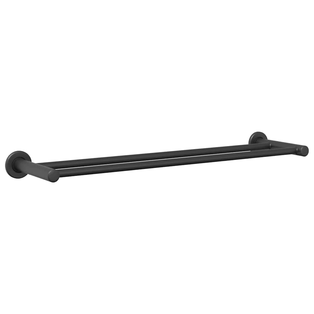 Vidaxx porte-serviettes noir 61 x 14,5 x 5 cm en acier inoxydable