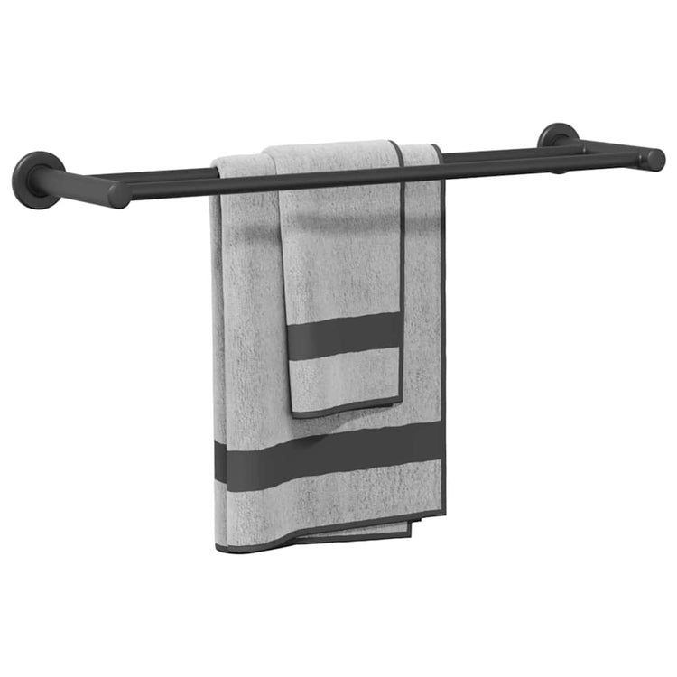 Vidaxx porte-serviettes noir 61 x 14,5 x 5 cm en acier inoxydable