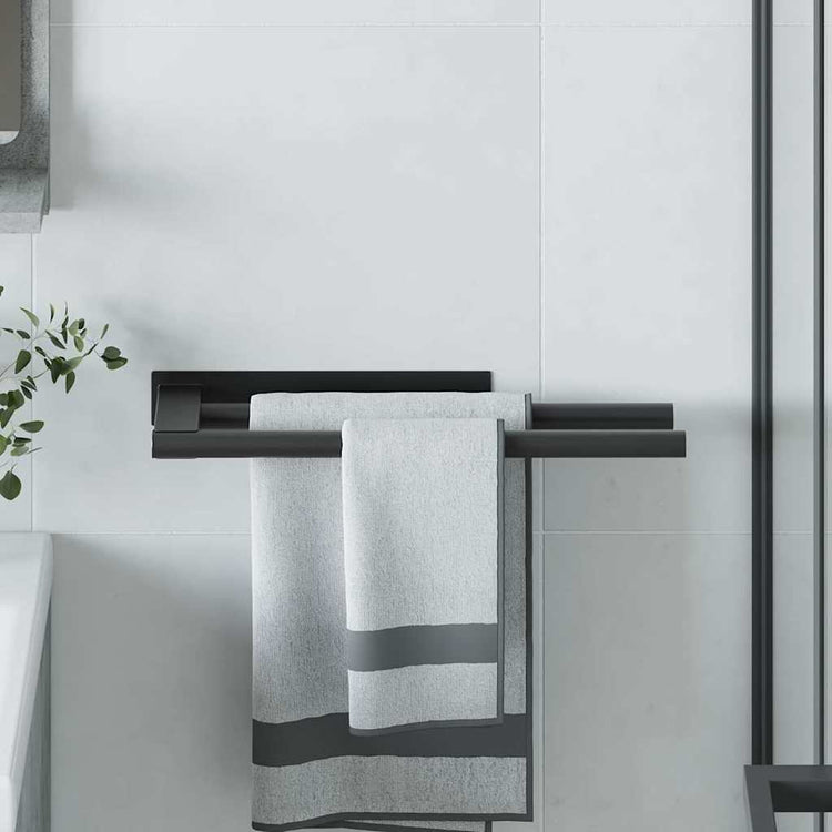 Vidaxx porte-serviettes noir 40 x 9 x 4 cm en acier inoxydable