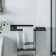Vidaxx porte-serviettes noir 40 x 9 x 4 cm en acier inoxydable