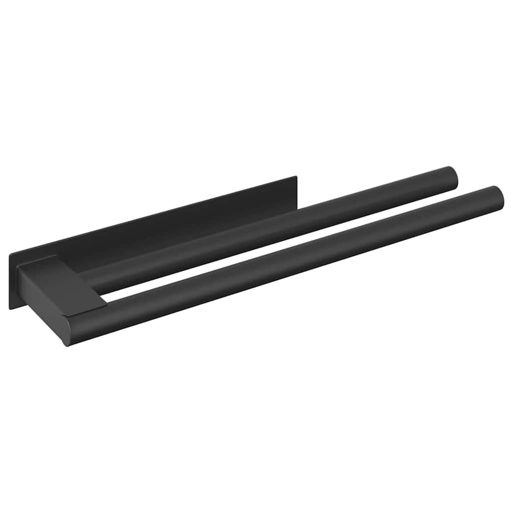 Vidaxx porte-serviettes noir 40 x 9 x 4 cm en acier inoxydable