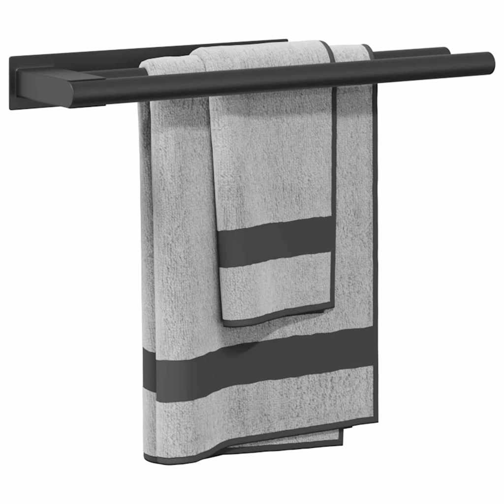 Vidaxx porte-serviettes noir 40 x 9 x 4 cm en acier inoxydable