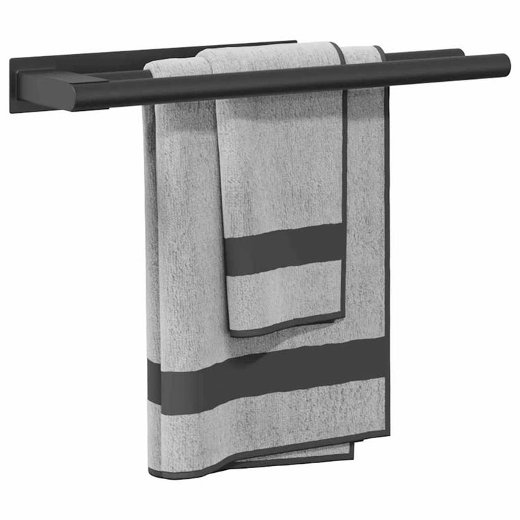 Vidaxx porte-serviettes noir 40 x 9 x 4 cm en acier inoxydable