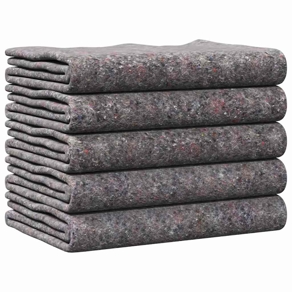 Vidaxl couvertures de déménagement 5 pcs tissu gris 150 x 200 cm
