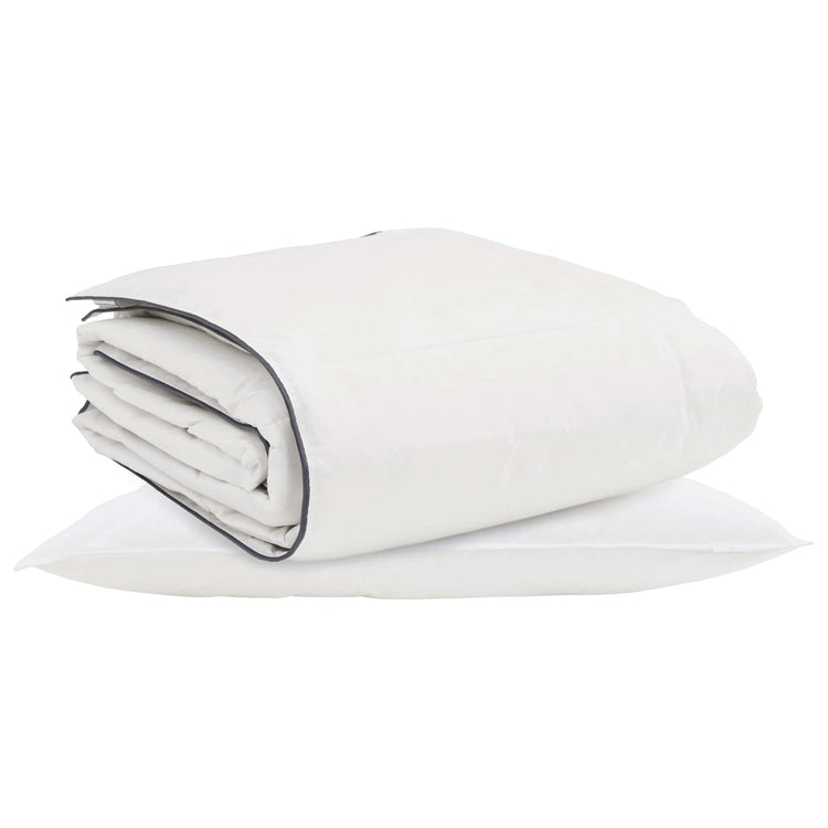 Vidaxl couette d'hiver avec oreiller 2 pcs plumes blanches