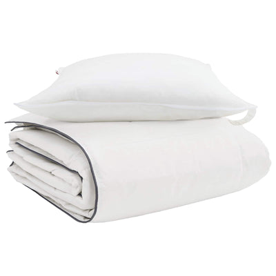 Vidaxl couette d'hiver avec oreiller 2 pcs plumes blanches