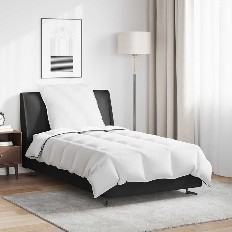 Vidaxl couette d'hiver avec oreiller 2 pcs plumes blanches