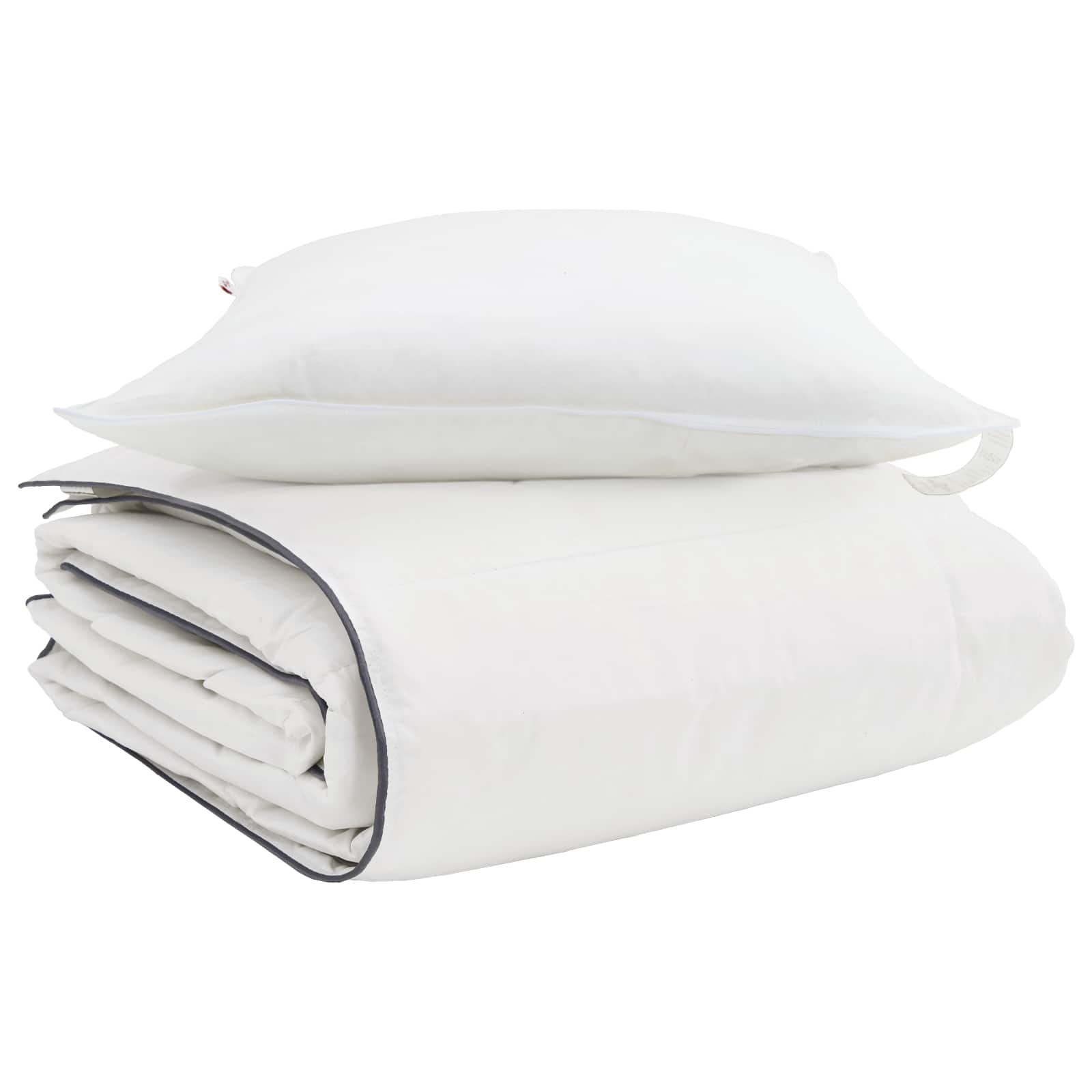 Vidaxl couette d'hiver avec oreiller 2 pcs plumes blanches