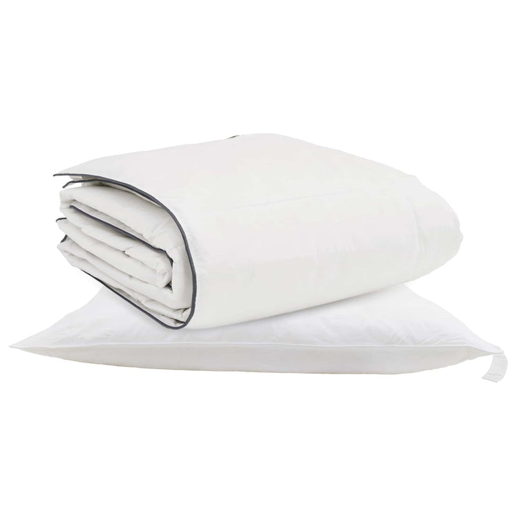 Vidaxl couette d'hiver avec oreiller 2 pcs plumes blanches