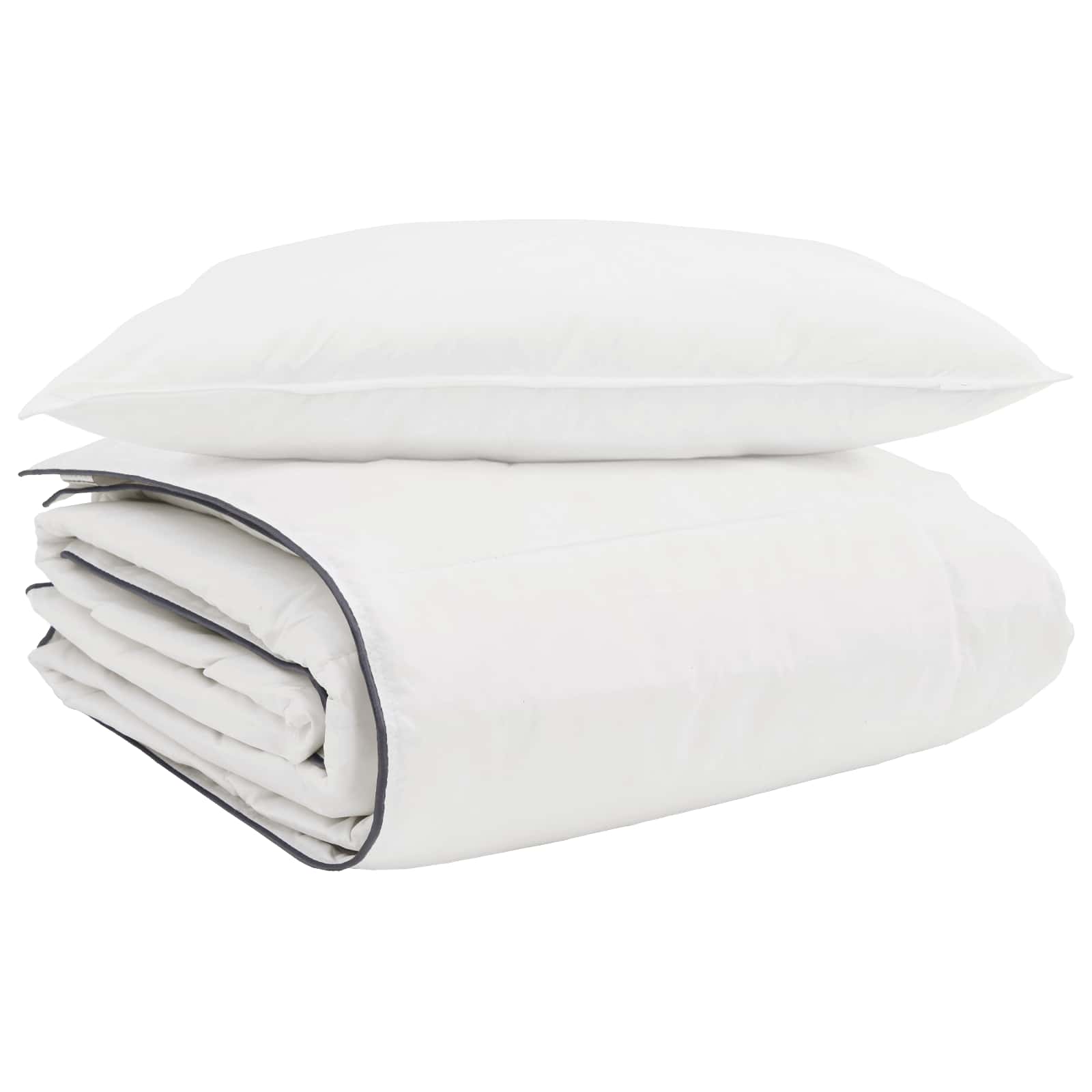 Vidaxl couette d'hiver avec oreiller 2 pcs plumes blanches