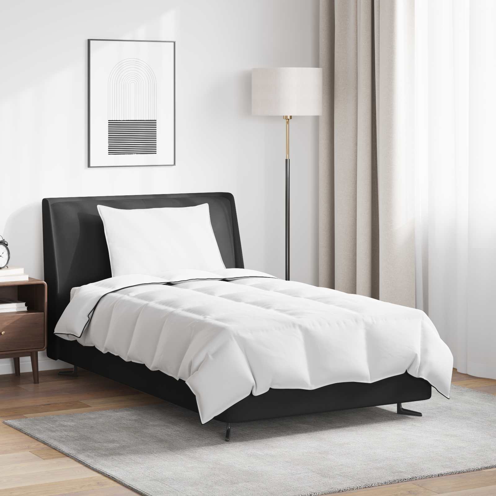 Vidaxl couette d'hiver avec oreiller 2 pcs plumes blanches