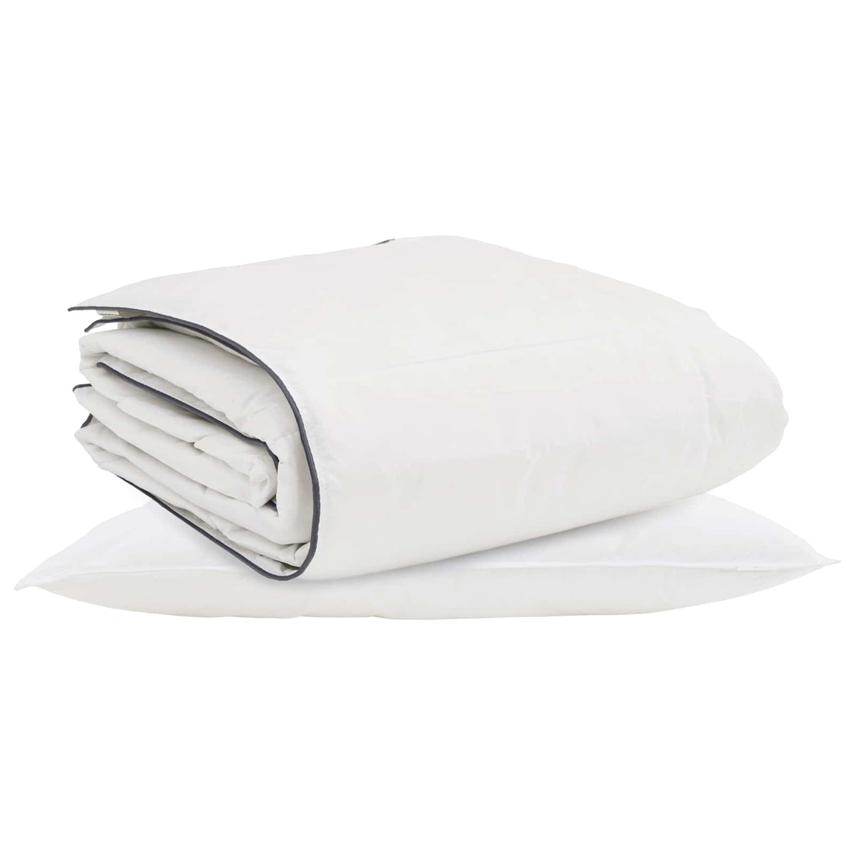 Vidaxl couette d'hiver avec oreiller 2 pcs plumes blanches