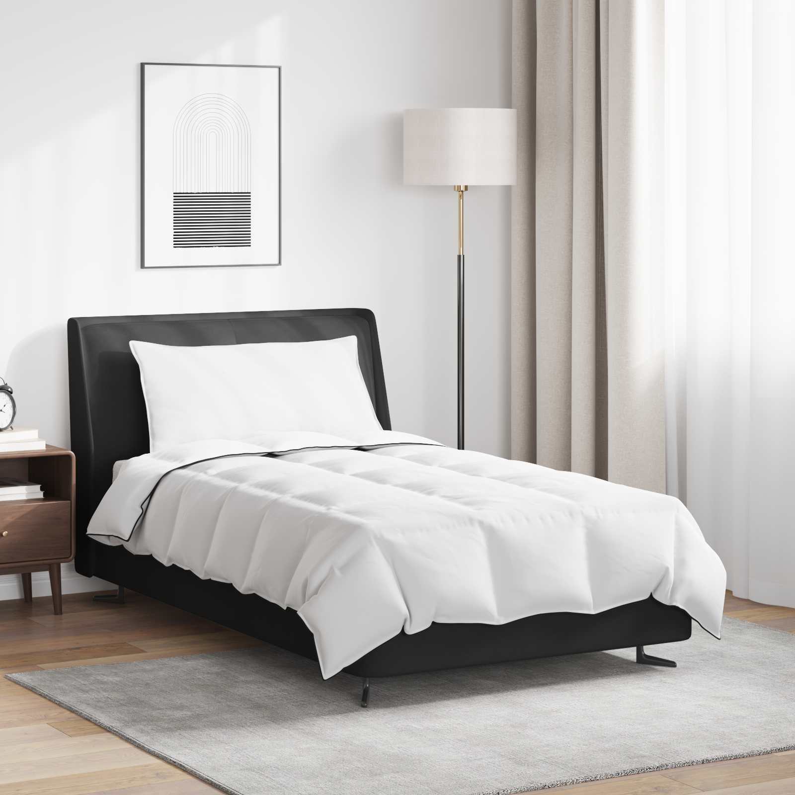 Vidaxl couette d'hiver avec oreiller 2 pcs plumes blanches