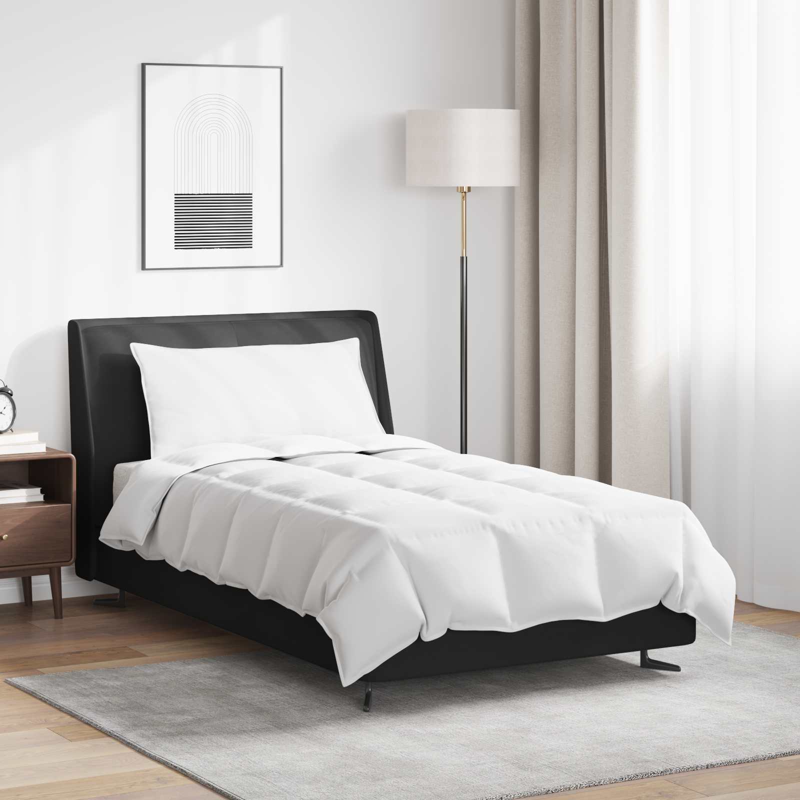 Vidaxl couette d'été avec oreiller 2 pcs plumes blanches