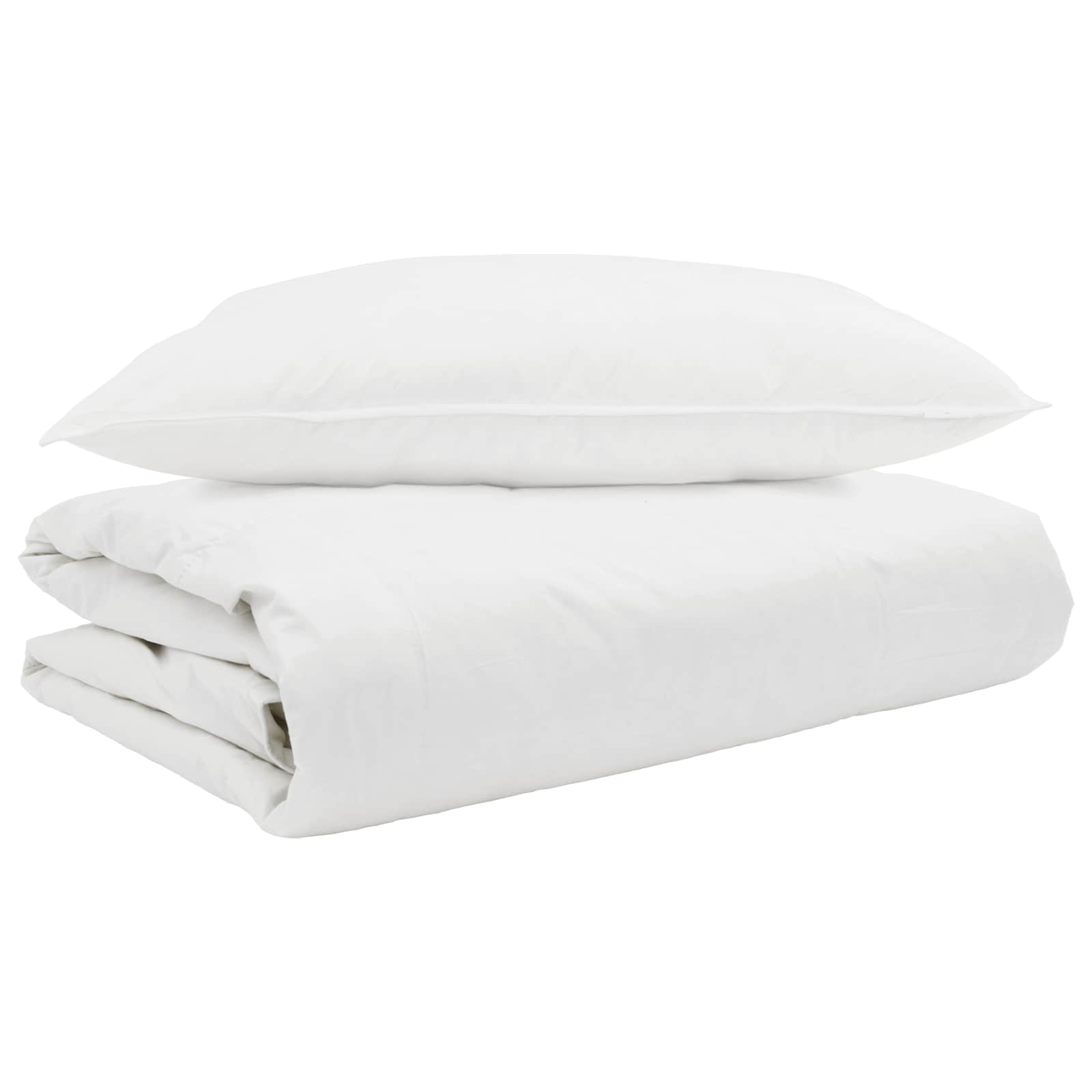 Vidaxl couette d'été avec oreiller 2 pcs plumes blanches