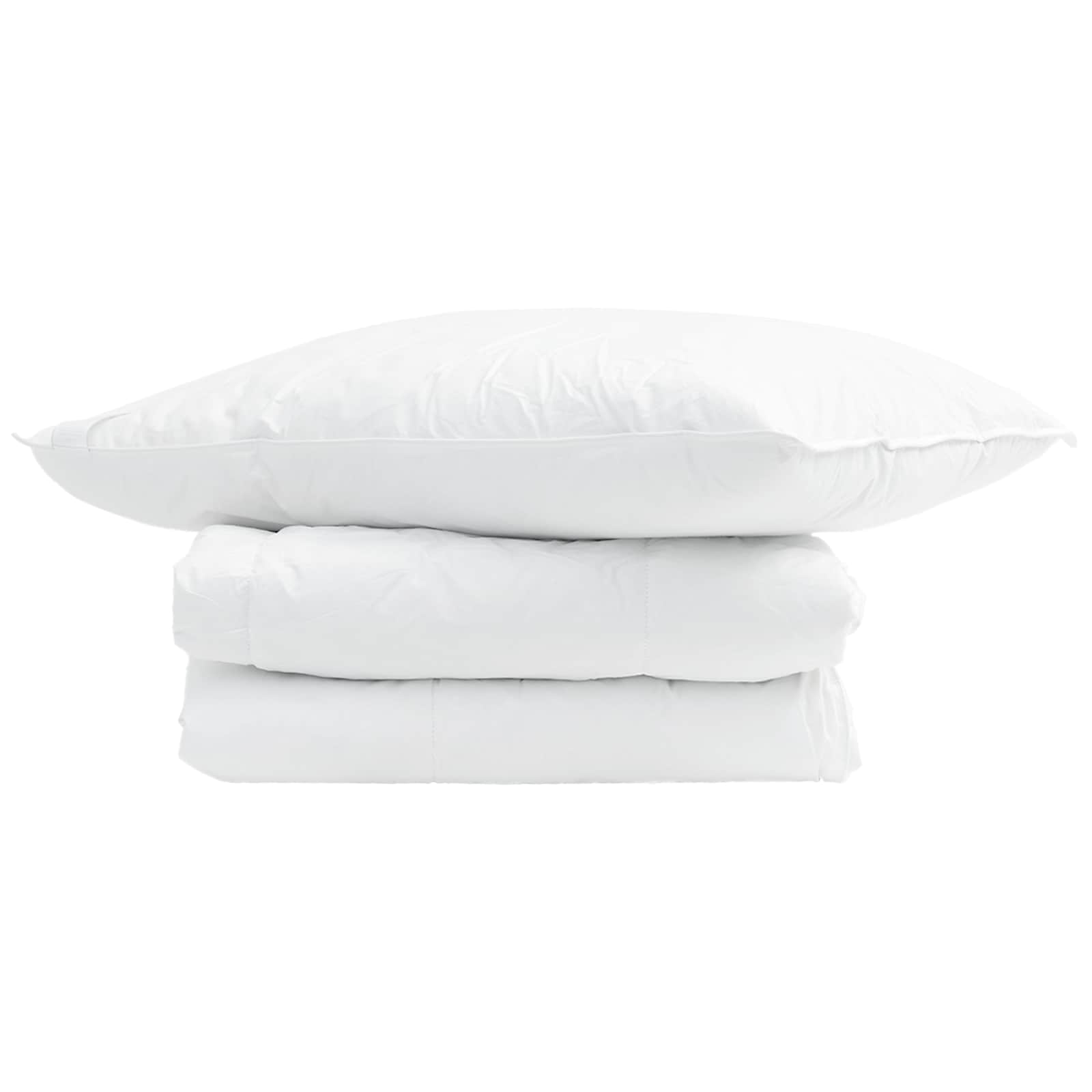Vidaxl couette d'été avec oreiller 2 pcs plumes blanches