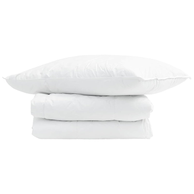 Vidaxl couette d'été avec oreiller 2 pcs plumes blanches