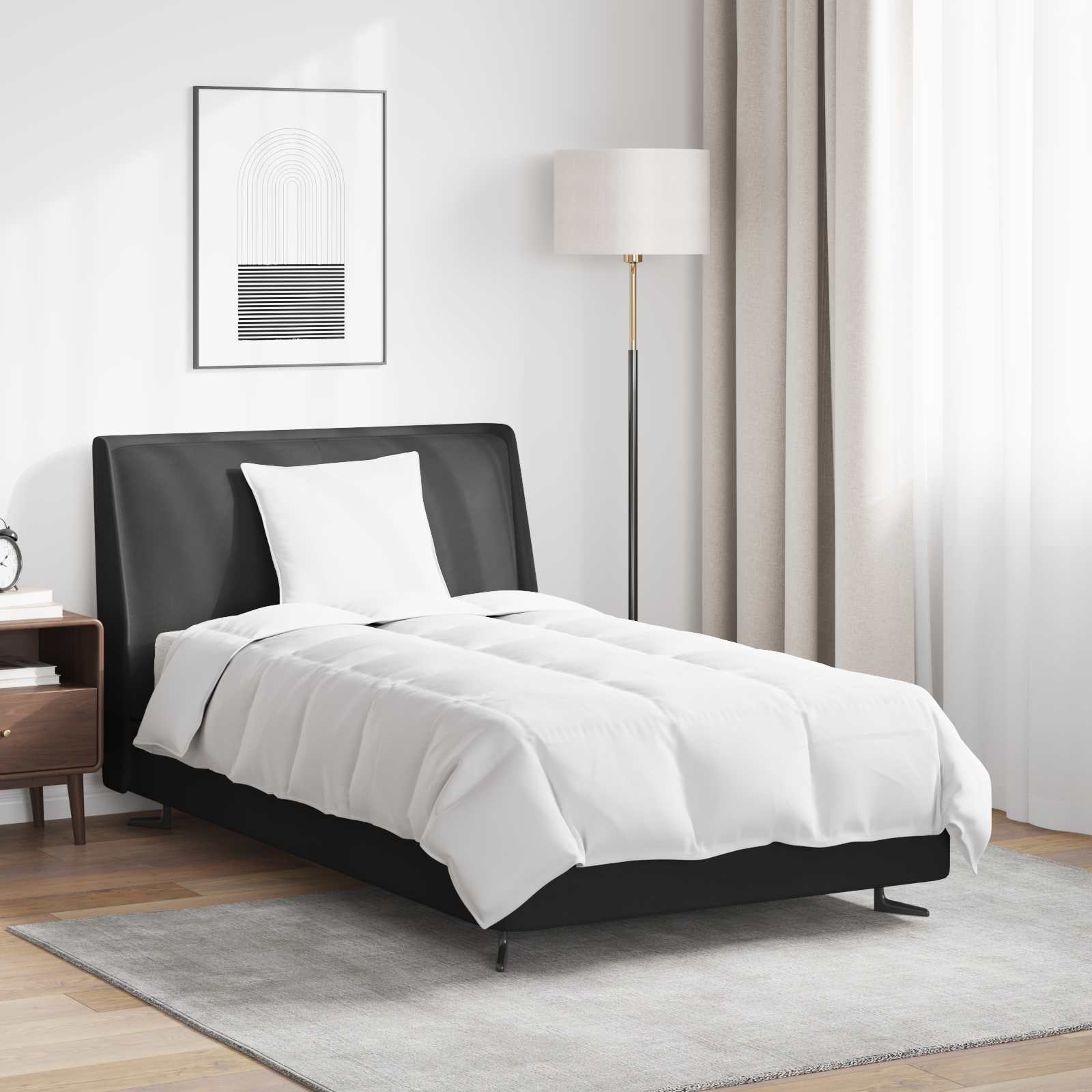 Vidaxl couette d'été avec oreiller 2 pcs plumes blanches