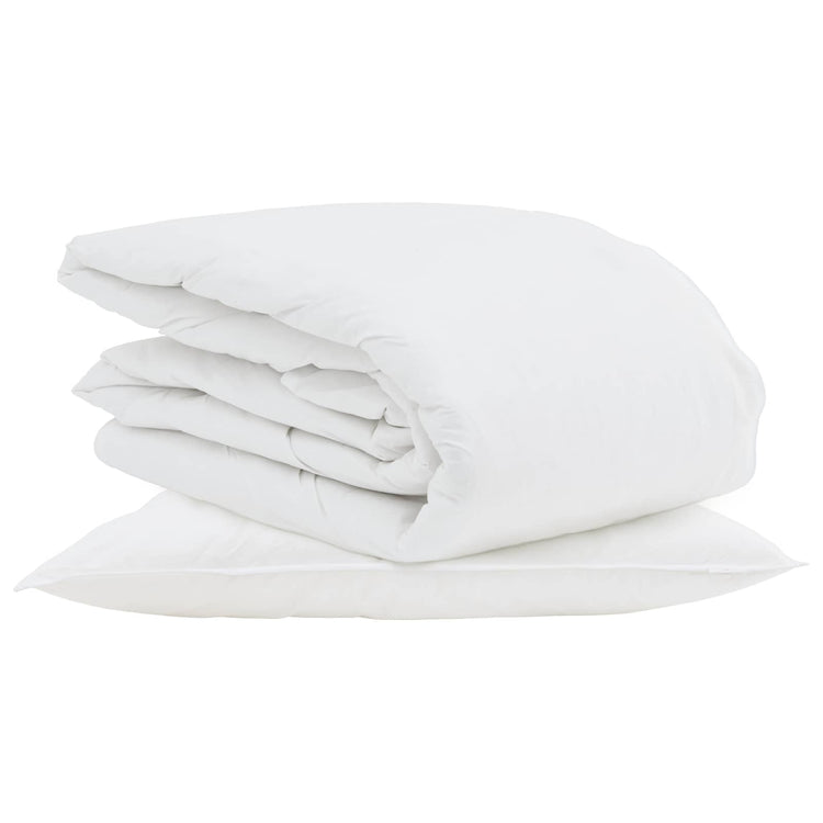 Vidaxl couette d'été avec oreiller 2 pcs plumes blanches