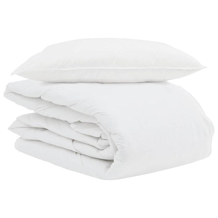 Vidaxl couette d'été avec oreiller 2 pcs plumes blanches