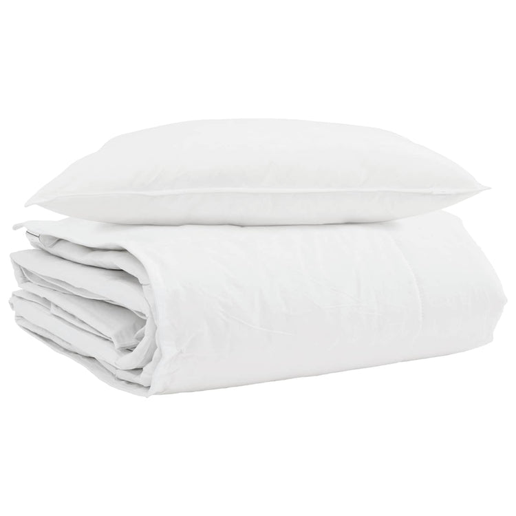 Vidaxl couette d'hiver avec oreiller 2 pcs plumes blanches