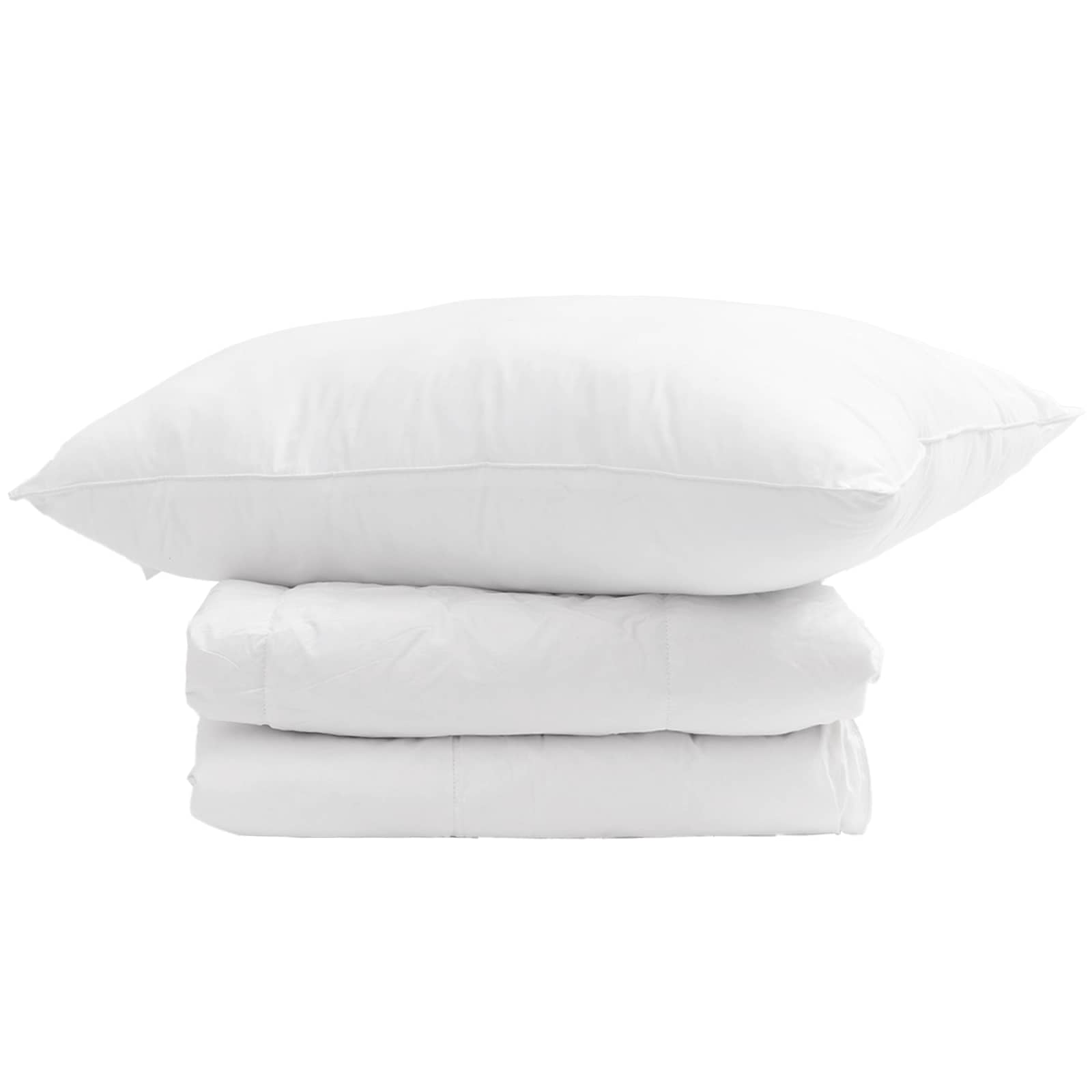Vidaxl couette d'hiver avec oreiller 2 pcs plumes blanches