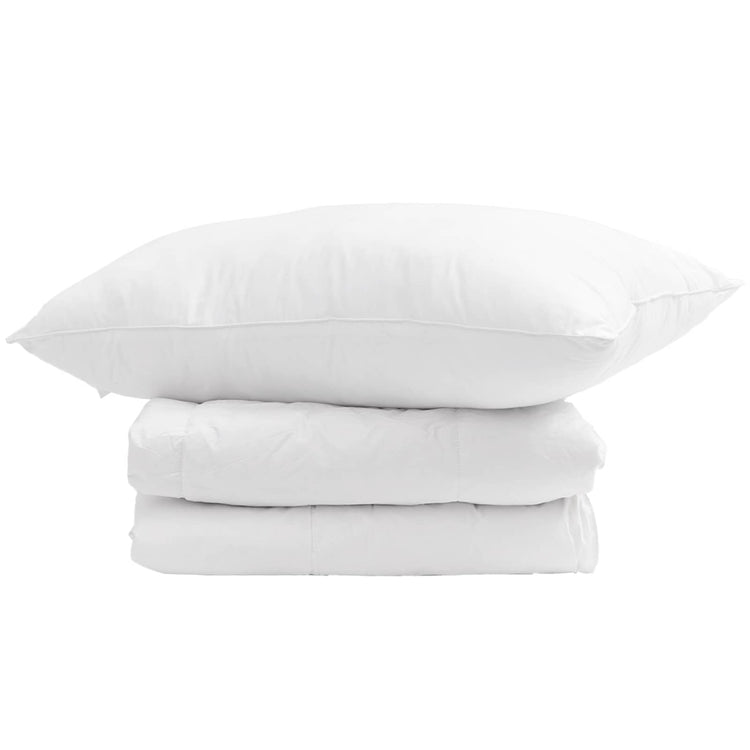 Vidaxl couette d'hiver avec oreiller 2 pcs plumes blanches