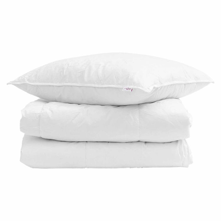 Vidaxl couette d'hiver avec oreiller 2 pcs plumes blanches