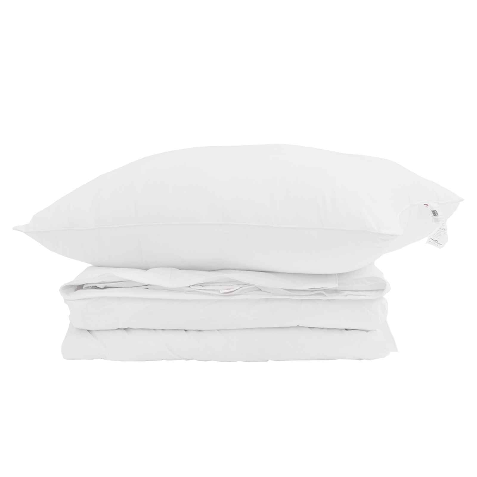 VidaXL couette 2 en 1 avec oreiller 2 pièces plumes blanches