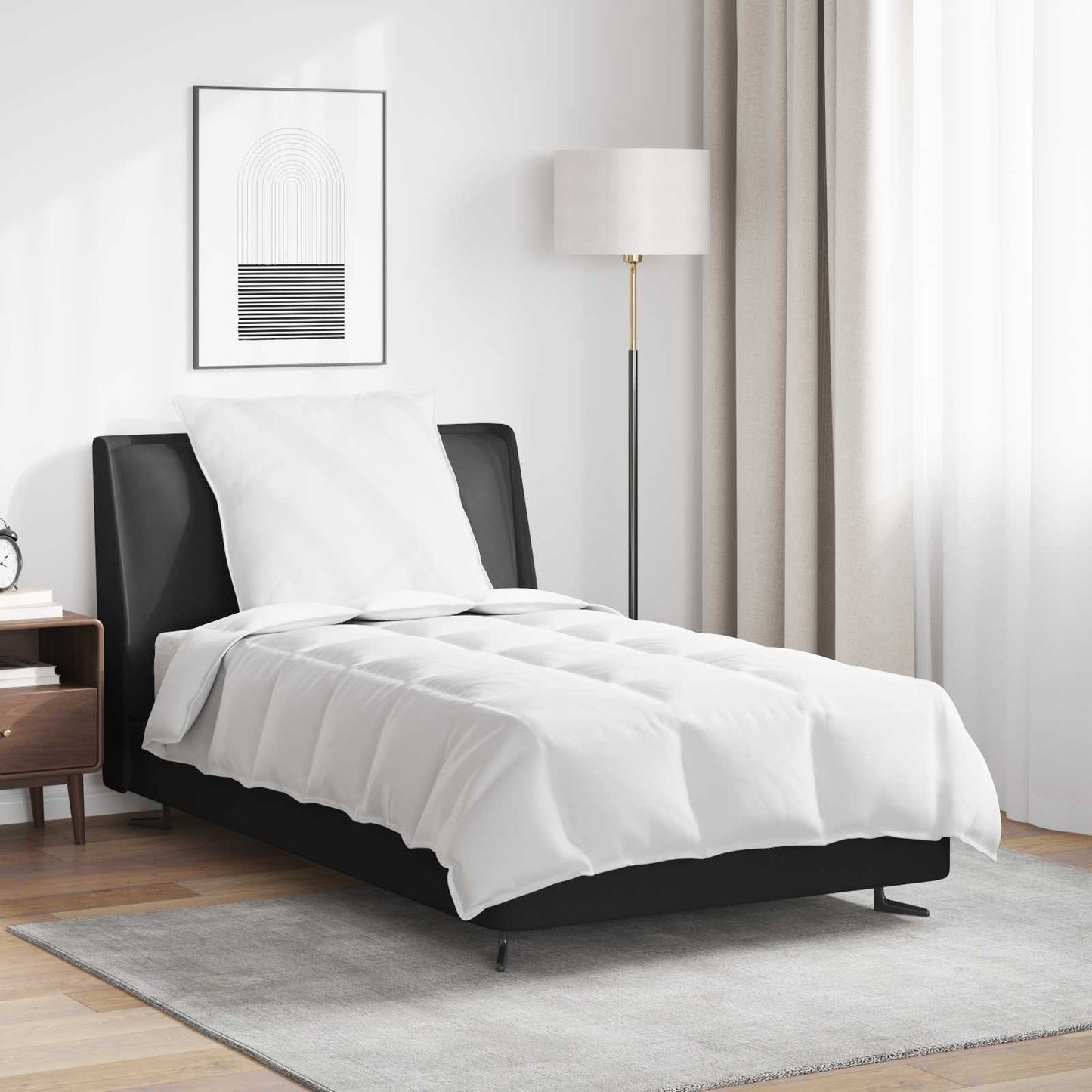VidaXL couette 2 en 1 avec oreiller 2 pièces plumes blanches