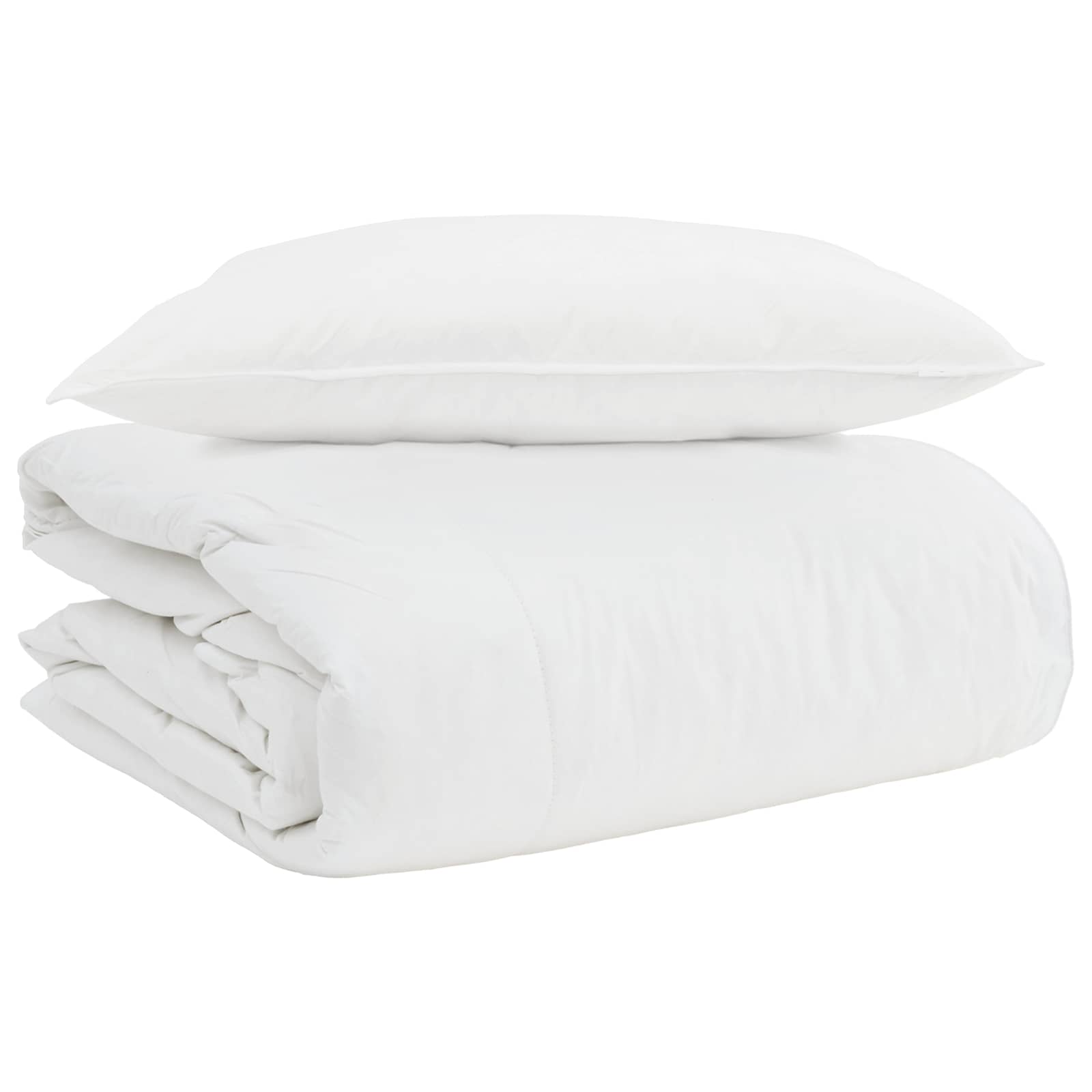 VidaXL couette 2 en 1 avec oreiller 2 pièces plumes blanches