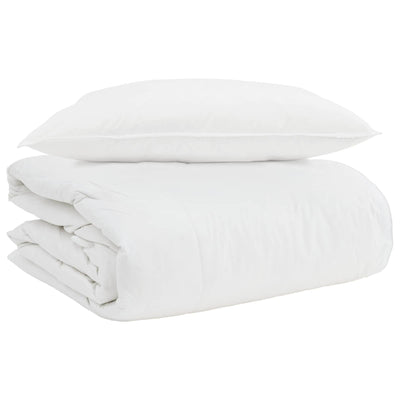 VidaXL couette 2 en 1 avec oreiller 2 pièces plumes blanches