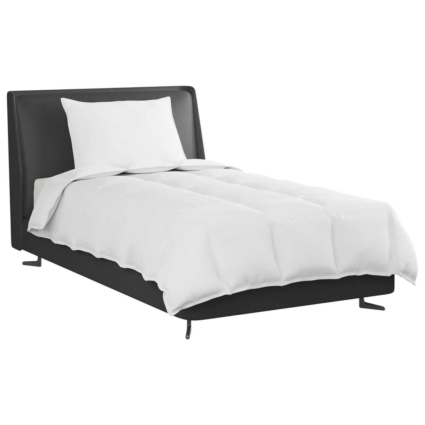 VidaXL couette 2 en 1 avec oreiller 2 pièces plumes blanches