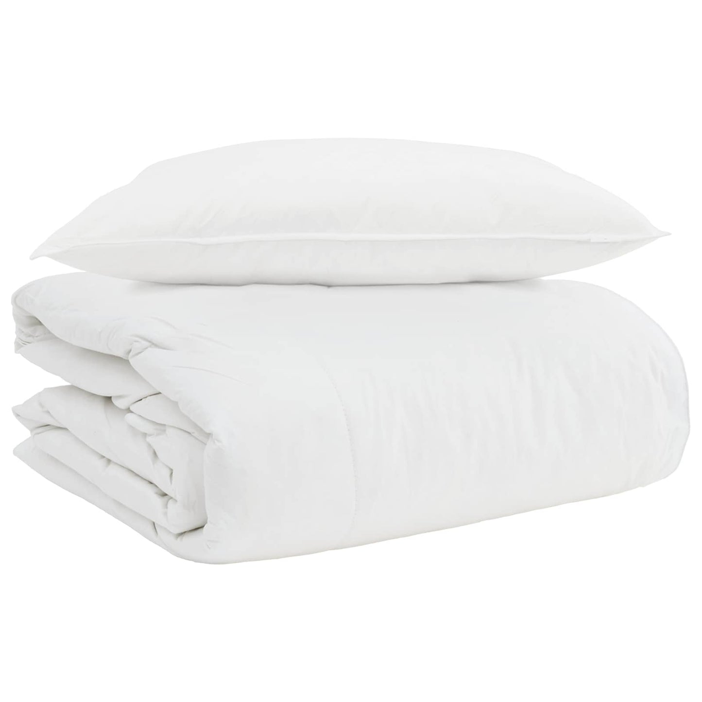 VidaXL couette 2 en 1 avec oreiller 2 pièces plumes blanches