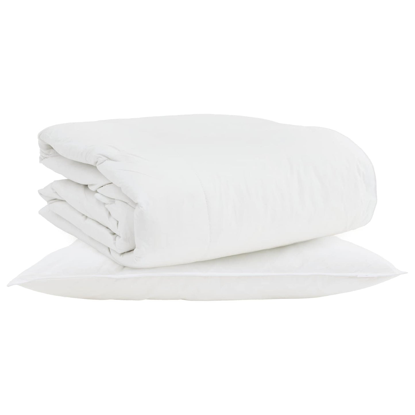 VidaXL couette 2 en 1 avec oreiller 2 pièces plumes blanches